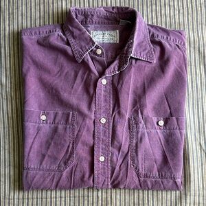 Vintage American Eagle Men’s Short Sleeve Button Down - Faded Plum